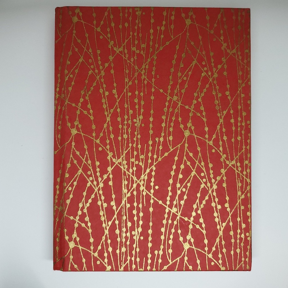Recycled Cotton Journal in Red/Gold-6"x8"